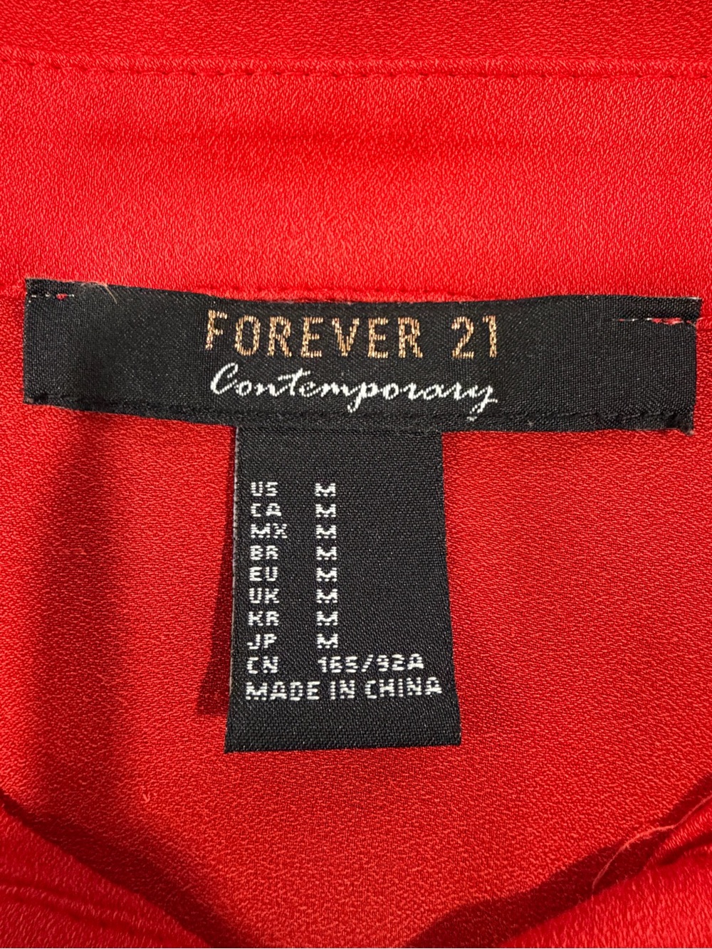 Forever 21 Red Ruffle Sleeve Button-Front Blouse - Picture 2 of 5